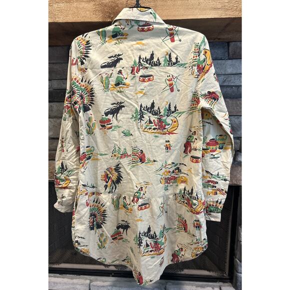 TASHA POLIZZI Native American Pearl Snap Roll Tab Dress Size S *B4 - Picture 5 of 5